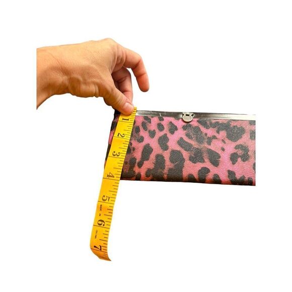 Vintage Pink & Black Leopard Print Clutch Wallet - Picture 8 of 9
